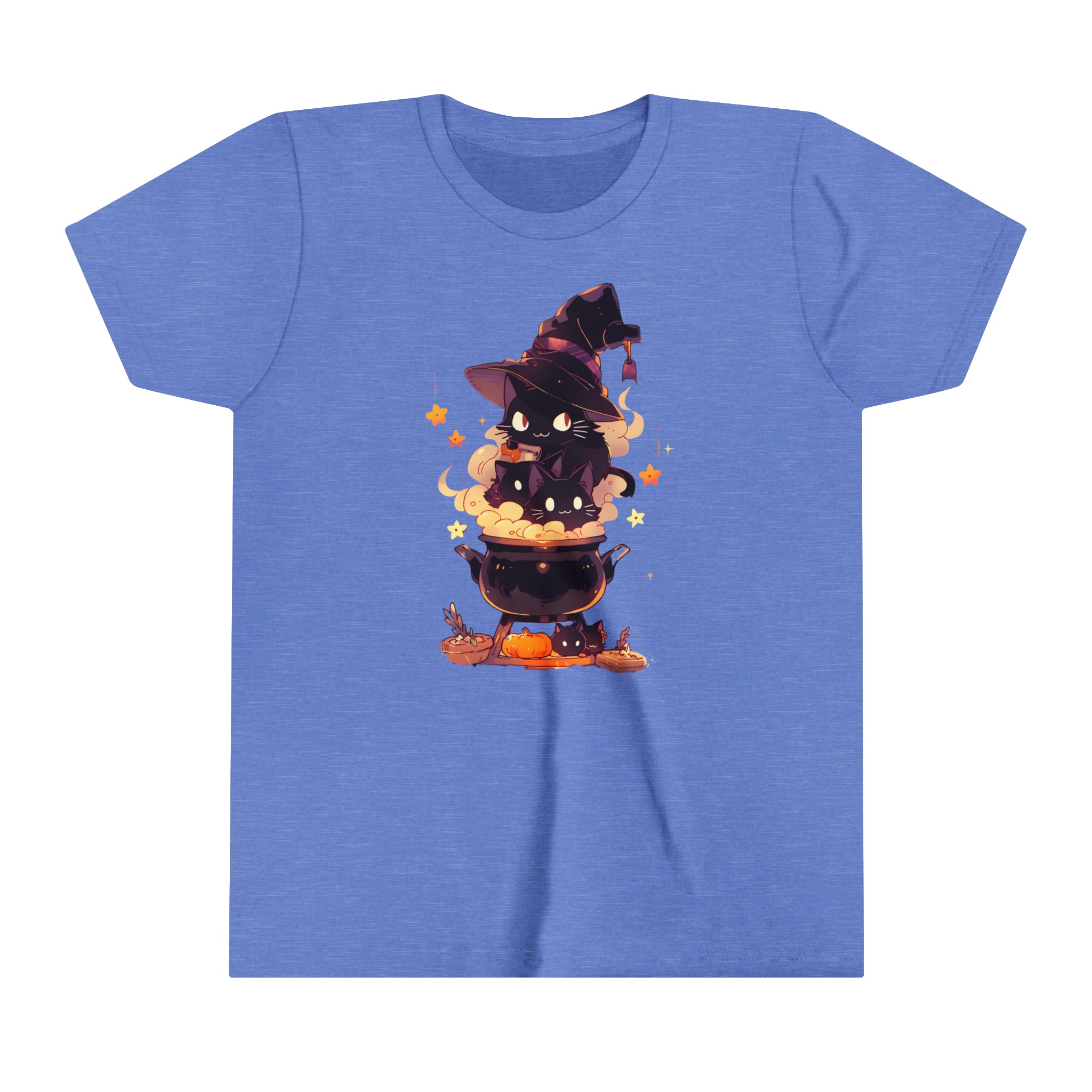 Witch Kitty Girls Halloween Short Sleeve Tee