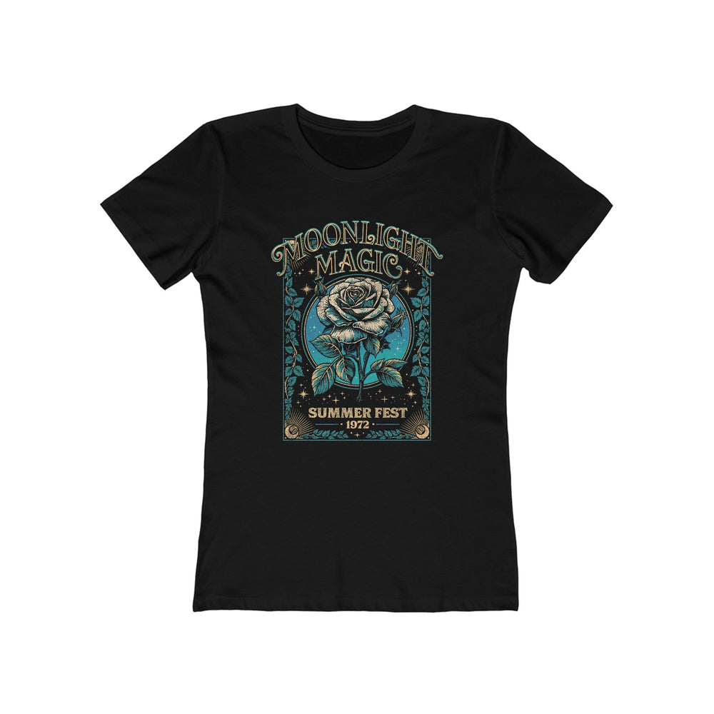 Moonlight Magic Rose Womens L'Atomique Boyfriend Graphic Tee