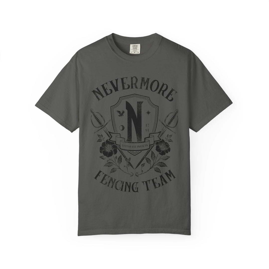 Nevermore Fencing Team Womens WUNDERLAND Backyard Dept Halloween Booteek Short Sleeve Tee