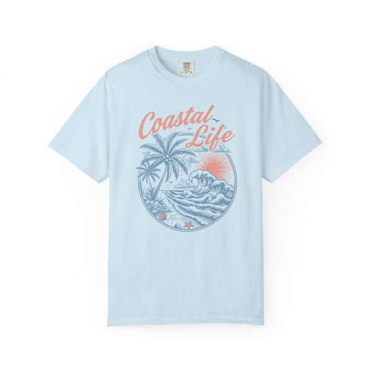 Coastal Life Tropical Surf Beach Womens L'Atomique Relaxed Fit Comfort Colors Graphic Tee