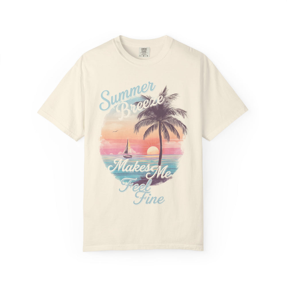 Summer Breeze Tropical Beach Sunset Womens L'Atomique Comfort Colors Relaxed Fit Short Sleeve Tee