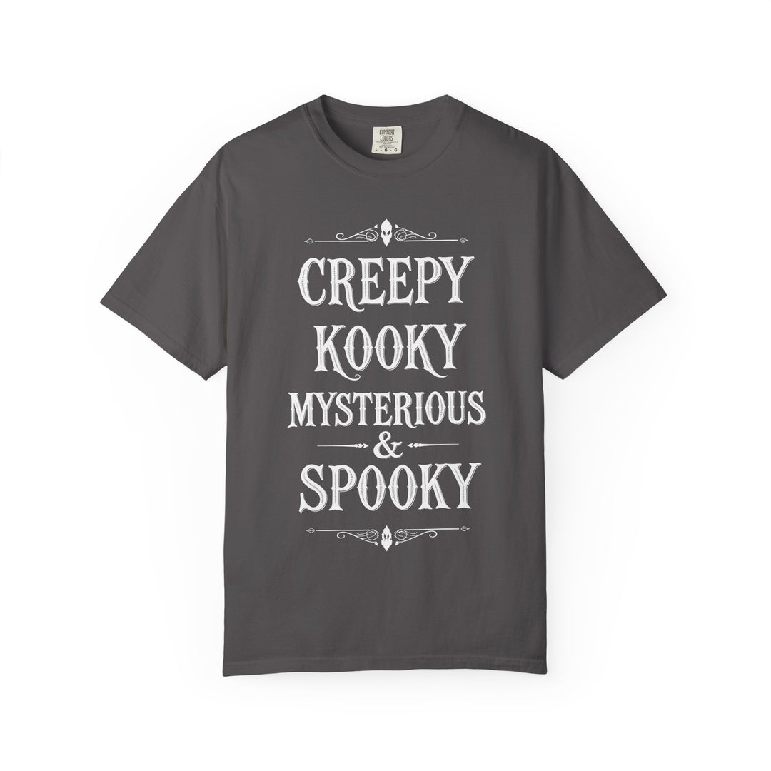 Creppy Kooky Mysterious & Spooky Womens WUNDERLAND Backyard Dept Halloween Booteek Short Sleeve Tee