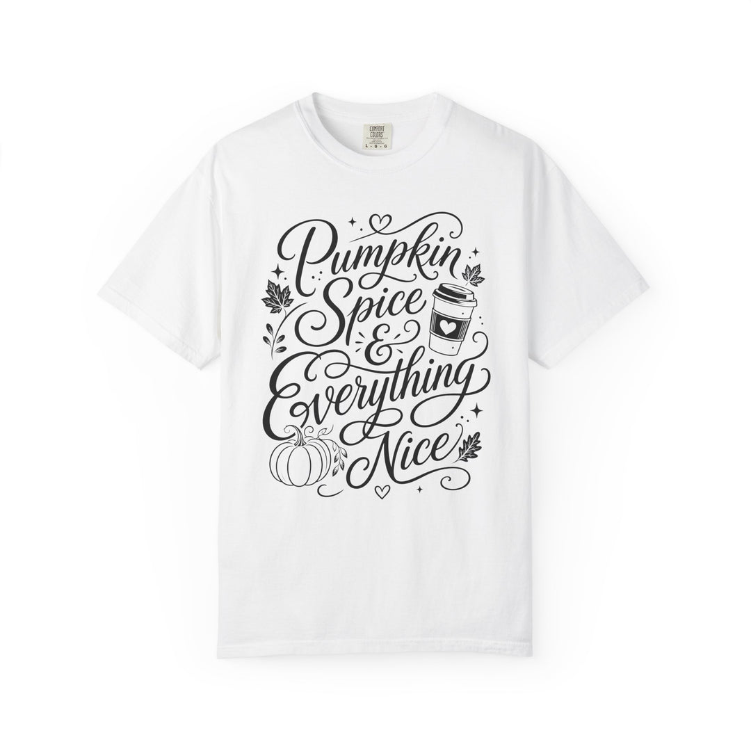 Pumpkin Spice &amp; Everything Nice Womens WUNDERLAND Halloween Booteek Short Sleeve Tee