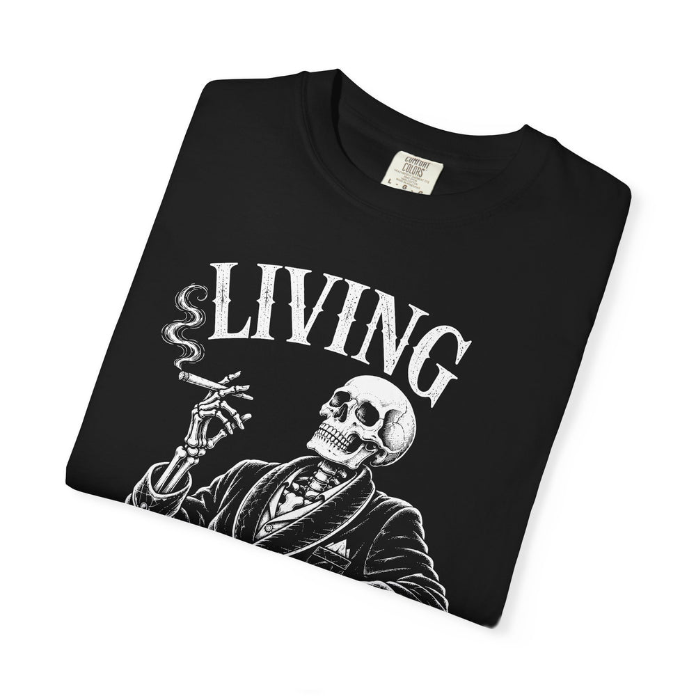 Living The Dream Lounge Skeleton Mens WUNDERLAND Halloween Booteek Short Sleeve Tee