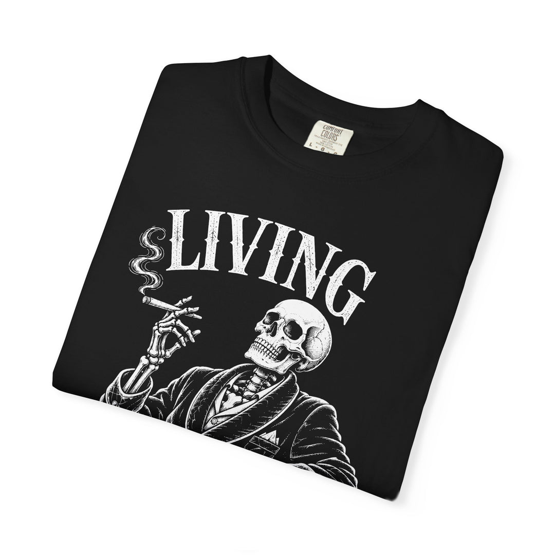 Living The Dream Lounge Skeleton Mens WUNDERLAND Halloween Booteek Short Sleeve Tee