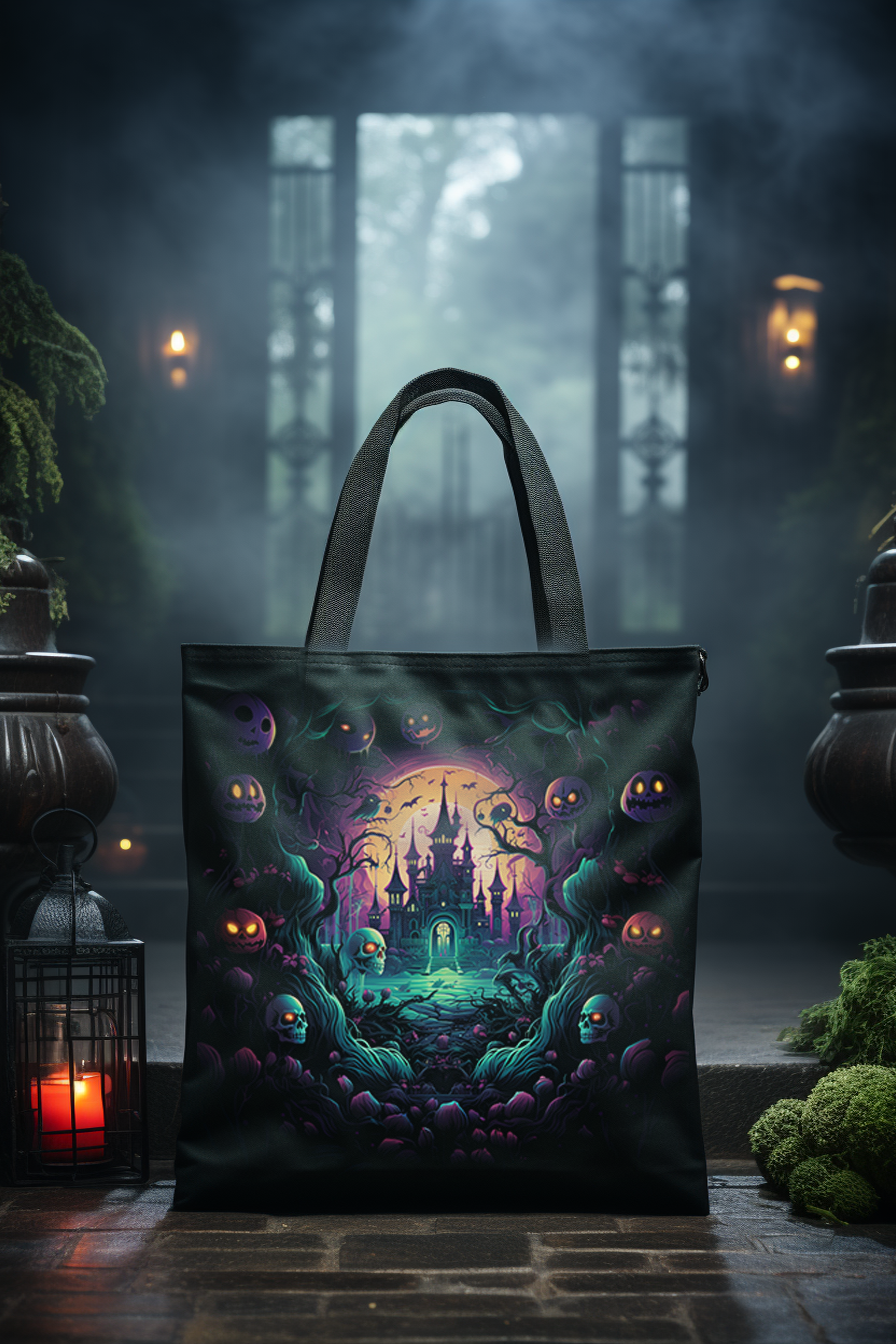 Haunted Castle Trick or Treat Tote